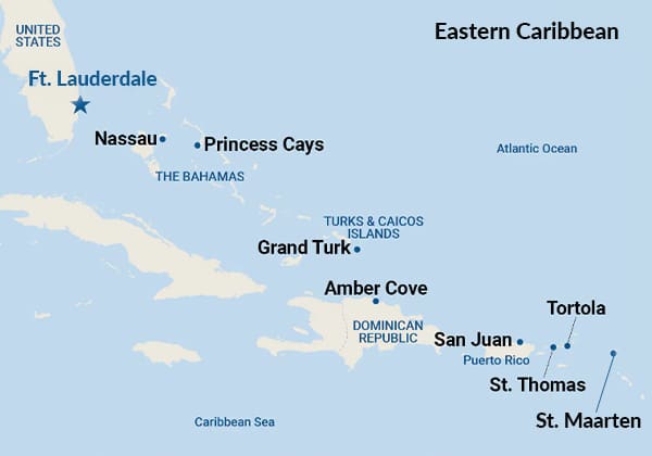 東加勒比地圖 Eastern Caribbean