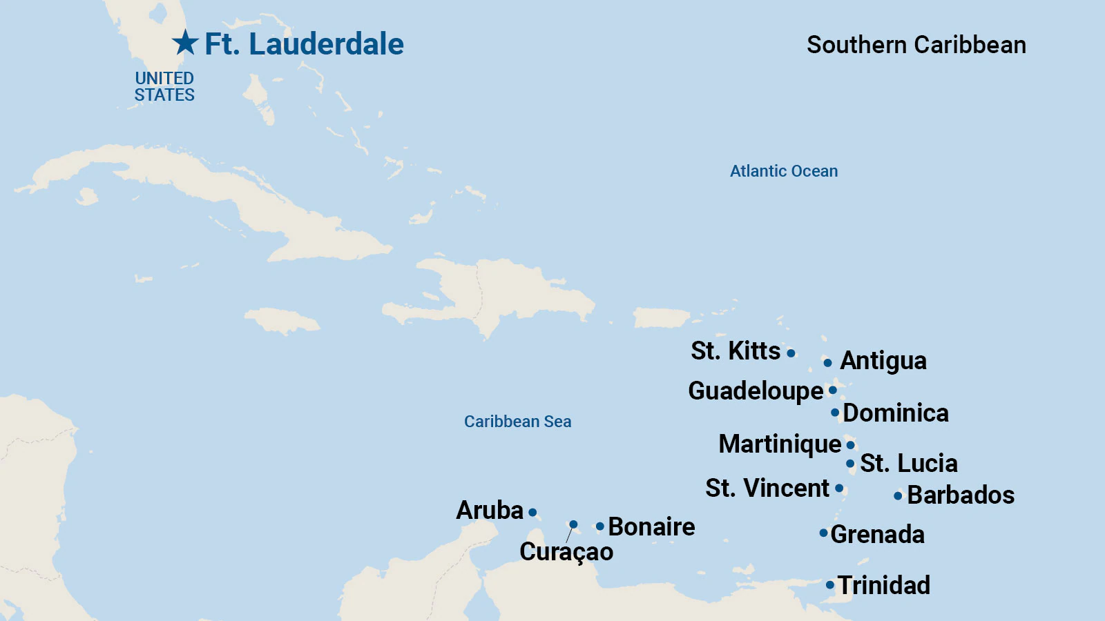 南加勒比地圖 Southern Caribbean