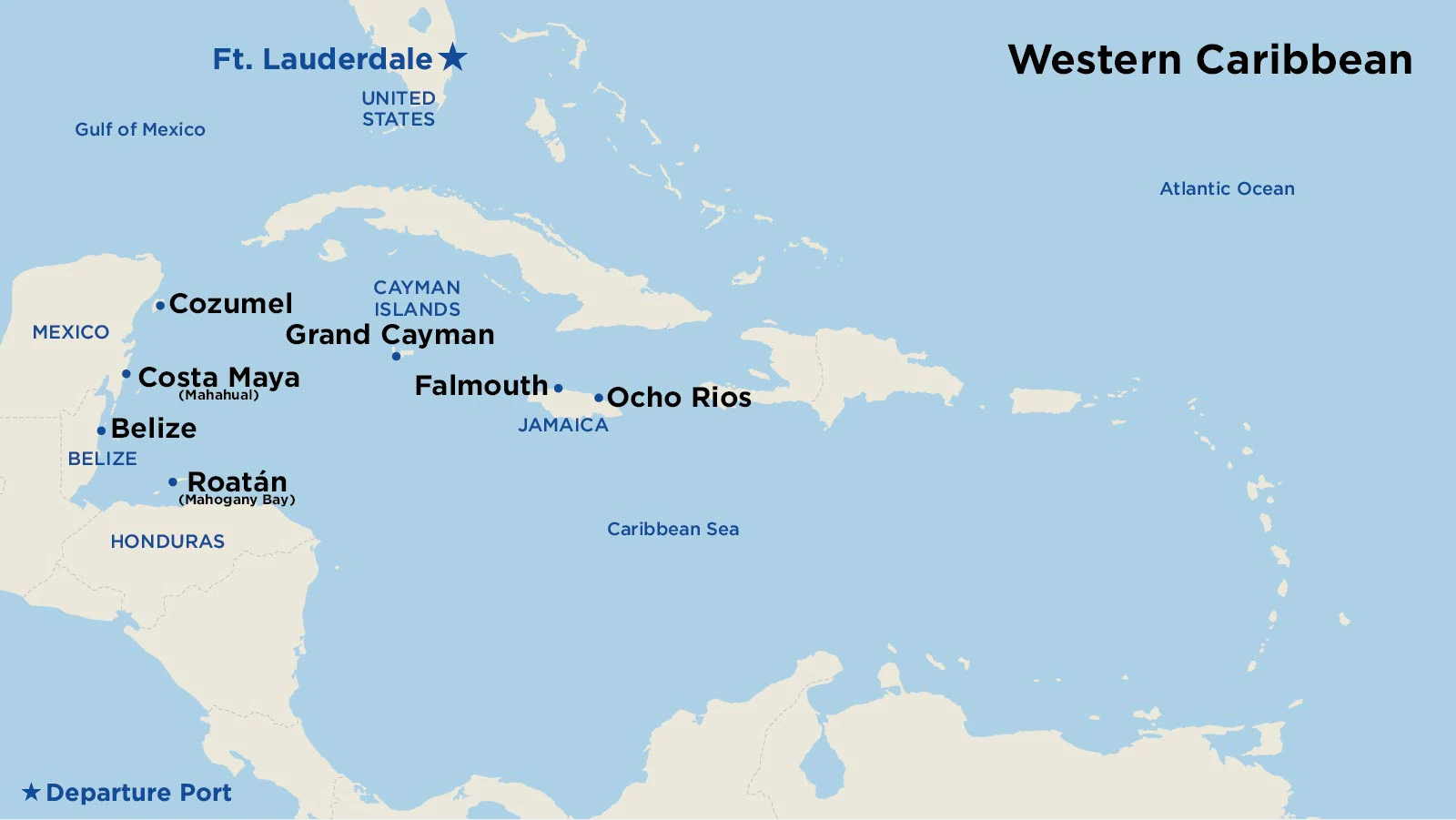 西加勒比地圖 Western Caribbean